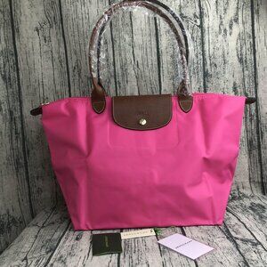 NWT Longchamp Le Pliage Original Large Shoulder Nylon Bag Tote baby Pink